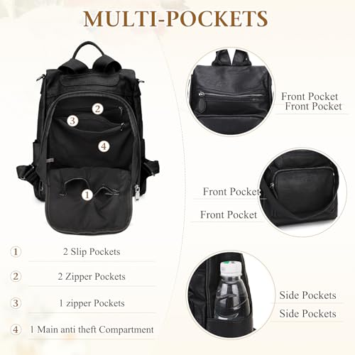 Fashionable Anti-Theft PU Leather Backpack for Women