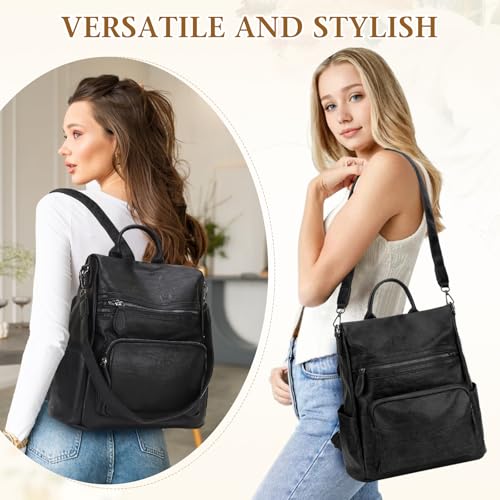 Fashionable Anti-Theft PU Leather Backpack for Women