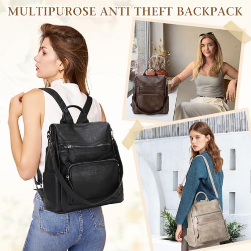 Fashionable Anti-Theft PU Leather Backpack for Women