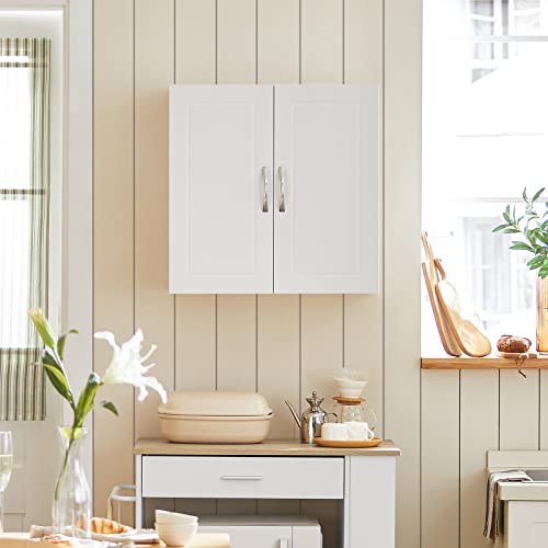 SoBuy White Wall Cabinet for Kitchen & Bathroom