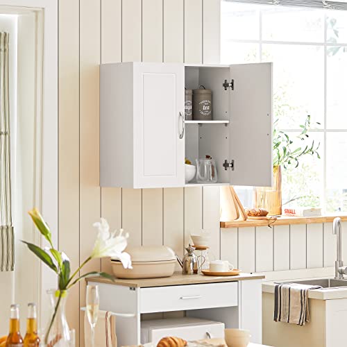 SoBuy White Wall Cabinet for Kitchen & Bathroom