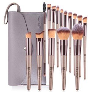 15-Pc Professional Champagne Gold Makeup Brush Set