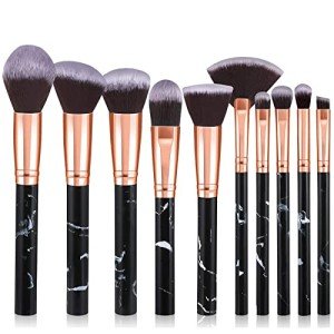 10-Piece Marble Makeup Brush Set for Flawless Beauty