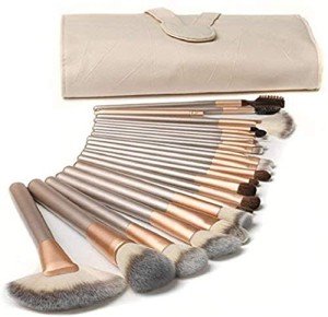 18-Piece Professional Makeup Brush Set with Bag