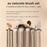 Au Naturale 9-Piece Makeup Brush Set in Gold