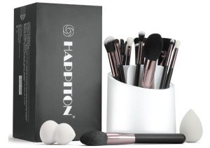 17-Piece Makeup Brush Set with Rotating Holder