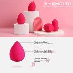 Pink Marble Makeup Brushes Set with Sponge
