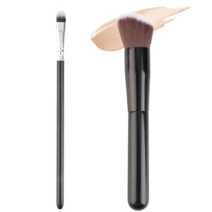 Soft Synthetic Fiber Makeup Brushes Set - 2 Pack