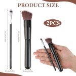 Soft Synthetic Fiber Makeup Brushes Set - 2 Pack