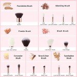 Jessup 15-Piece Rose Gold/Black Makeup Brush Set