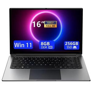 16-inch Portable Laptop with 8GB RAM and 256GB SSD