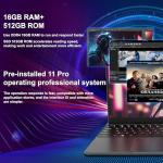 15.6" Quad-Core Laptop with 16GB RAM and 512GB SSD