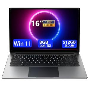 16-Inch Laptop with 8GB RAM and 512GB SSD
