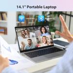 WITECOR 14" Portable Laptop, 16GB RAM, 256GB SSD