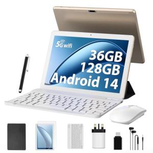 FLYCOAY 10-Inch Android Tablet with Keyboard and Case
