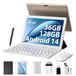 FLYCOAY 10-Inch Android Tablet with Keyboard and Case