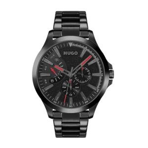 HUGO Men's Quartz Watch with Black Steel Band