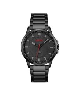HUGO Men's Black Stainless Steel Quartz Watch