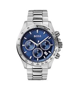 BOSS 43mm Chronograph Quartz Watch with Blue Dial
