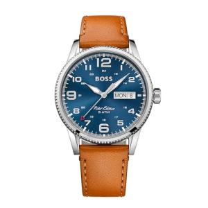 BOSS Men’s Vintage Pilot Watch with Leather Strap