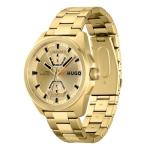 HUGO Men's Multifunction Quartz Watch with Gold Bracelet