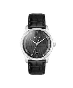 BOSS Men's Black Leather Strap Quartz Watch