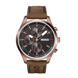 HUGO Men's Multifunction Quartz Watch with Brown Strap