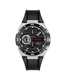 HUGO Wild Collection Men's Black Leather Watch