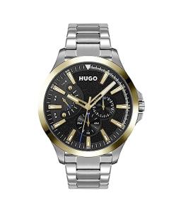 HUGO Men's Quartz Multifunction Watch with Silver Bracelet