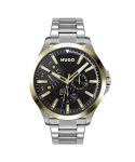 HUGO Men's Quartz Multifunction Watch with Silver Bracelet