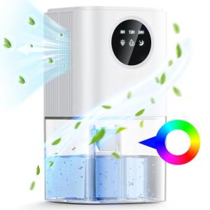 Portable 1800ML Dehumidifier with Timer & Lights
