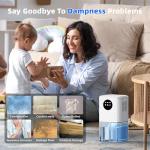 Portable 1800ML Dehumidifier with Timer & Lights