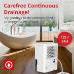 12L Ultra-Quiet Dehumidifier with Timer