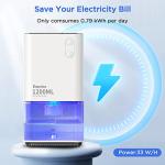 EasyAcc Quiet Electric Dehumidifier with LED Colors