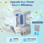 Portable 1600ML Dehumidifier with Sleep Mode and LED