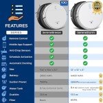 Smart Robot Vacuum and Mop Combo, App Control, 3 Cleaning Modes, Anti-Fall Sensors, Multi-Surface Cleaning, Self-Charging, 700Pa Suction Ideal for Pet Hair, Soft and Hard Floors, Black