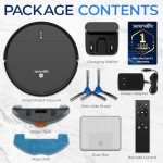 Smart Robot Vacuum and Mop Combo, App Control, 3 Cleaning Modes, Anti-Fall Sensors, Multi-Surface Cleaning, Self-Charging, 700Pa Suction Ideal for Pet Hair, Soft and Hard Floors, Black
