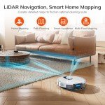 ILIFE A12 Pro Robot Vacuum and Mop Combo, Self Emptying Station for 60 Days, LiDAR Navigation, Home Mapping, No-Go Zones, App/Alexa/Remote Control, for Hard Floors