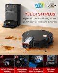 Yeedi S14 Plus Robot Vacuum and Mop, 18,000Pa Suction, OZMO Roller Mopping, ZeroTangle 2.0, TruEdge 3D Sensor, All-in-One Station with Auto Hot Water Washing & Self-Drying, Black