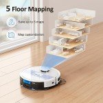 Lubluelu Robot Vacuum and Mop Combo,4000Pa 2 in 1 Robotic Vacuum Cleaner,LiDAR Navigation,5 Smart Mappings,10 No-go Zones,WiFi/App/Alexa,Mop Vacuum Robot for Pet Hair,Carpet,Hard Floor-Snow White