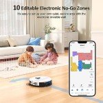 Lubluelu Robot Vacuum and Mop Combo,4000Pa 2 in 1 Robotic Vacuum Cleaner,LiDAR Navigation,5 Smart Mappings,10 No-go Zones,WiFi/App/Alexa,Mop Vacuum Robot for Pet Hair,Carpet,Hard Floor-Snow White