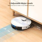 Lubluelu Robot Vacuum and Mop Combo,4000Pa 2 in 1 Robotic Vacuum Cleaner,LiDAR Navigation,5 Smart Mappings,10 No-go Zones,WiFi/App/Alexa,Mop Vacuum Robot for Pet Hair,Carpet,Hard Floor-Snow White