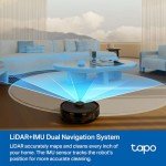 Tapo LiDAR Smart Navigation Robot Vacuum and Mop with Self-Emptying Dock, 5300Pa Max, 97%+ Dust Pickup Rate, Customizable Cleaning, Self-Charging, Compatible with Alexa & Google Home, RV30 Max Plus