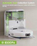 EXTRAVIS V5 Robot Vacuum and Mop, Self-Emptying Robotic Vacuum Cleaner, 8500Pa Suction, Pet Hair Tangle Cutter, Laser Navigation, Cat Laser, Carpet Detection, Ideal for Hard Floor, Tile, and Carpet