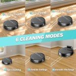 MANVINS Robot Vacuum and Mop Combo, WiFi/Alexa/App Scheduling, Smart Robotic Vacuum Cleaner, Ultra-Slim & Quiet, Tangle-Free, Auto Recharge, Robot Vacuum Cleaner for Pet Hair/Carpet/Hard Floor