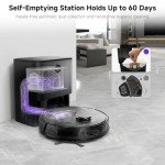MONSGA Robot Vacuum and Mop Combo, 5000Pa Robotic Vacuum with 3.5L Self Emptying Station, Lidar Navigation Robot Vacuum Cleaner, 180mins Runtime, APP/Remote/Voice Control, for Hard Floors and Carpets