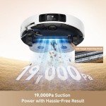 Mova P50 Pro Ultra Robot Vacuum with Removable & Liftable Mop, 19,000Pa Suction with Anti-Tangle Brush, Side Brush Extensive Cleaning, 167℉ Mop & Washboard Self Drying & Cleaning, Auto Empty & Refill