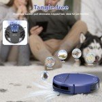 Robot Vacuum and Mop Combo, 2-in-1 Robot Vacuum Cleaner with Strong Suction, Compatible with APP/Home Integration, Schedule, Long battery life, Tangle-free, Ideal for Pet hair and Low Pile carpets