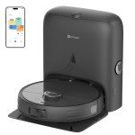 Robot Vacuum and Mop Combo, V5 Self-Emptying 8500PA Suction, Hair Tangle Cutter™, 75-Day Capacity, Laser Toy for Pet All-in-One Station, Robotic Vacuum Cleaner for Pet Hair, Hard Floors, Carpet