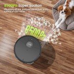 Robot Vacuum and Mop Combo, V5 Self-Emptying 8500PA Suction, Hair Tangle Cutter™, 75-Day Capacity, Laser Toy for Pet All-in-One Station, Robotic Vacuum Cleaner for Pet Hair, Hard Floors, Carpet